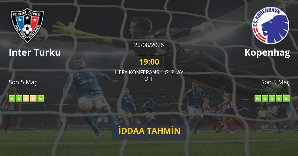 Inter Turku Kopenhag İddaa Maç Tahmini 20 Ağustos 2026