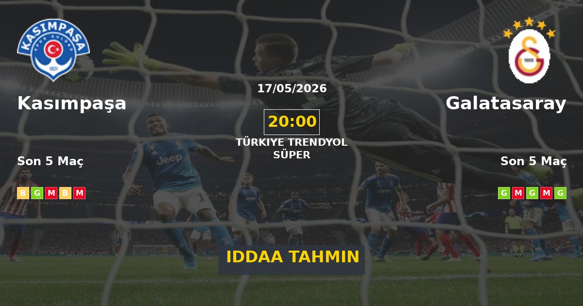Kasımpaşa Galatasaray İddaa Maç Tahmini 17 Mayıs 2026