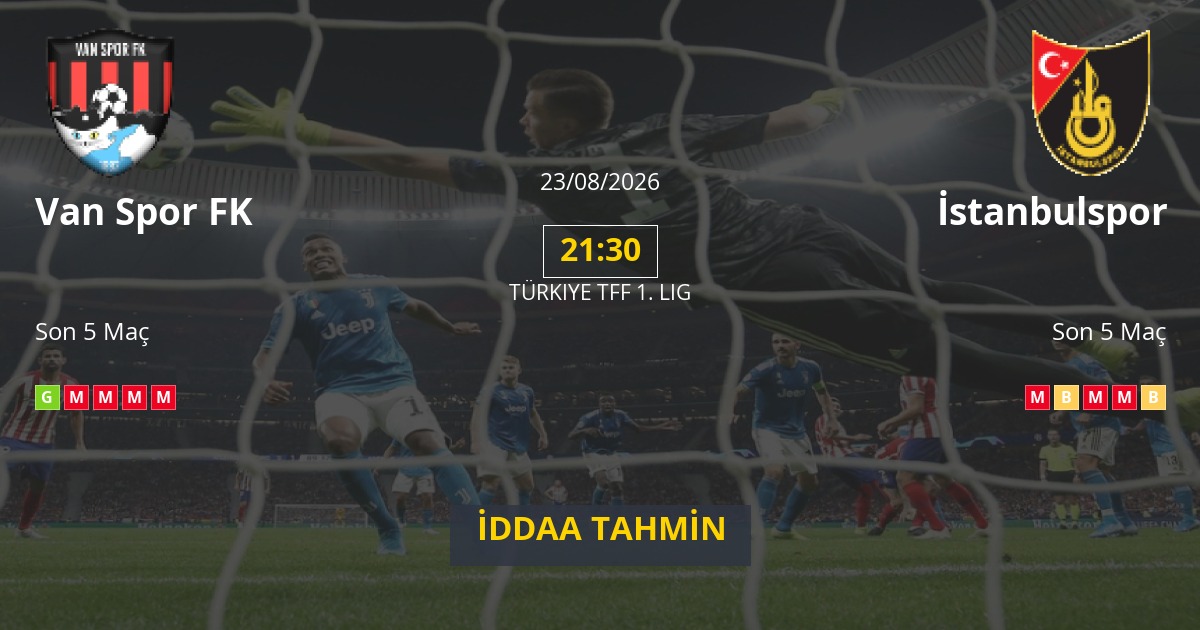 Van Spor FK İstanbulspor İddaa Maç Tahmini 23 Ağustos 2026