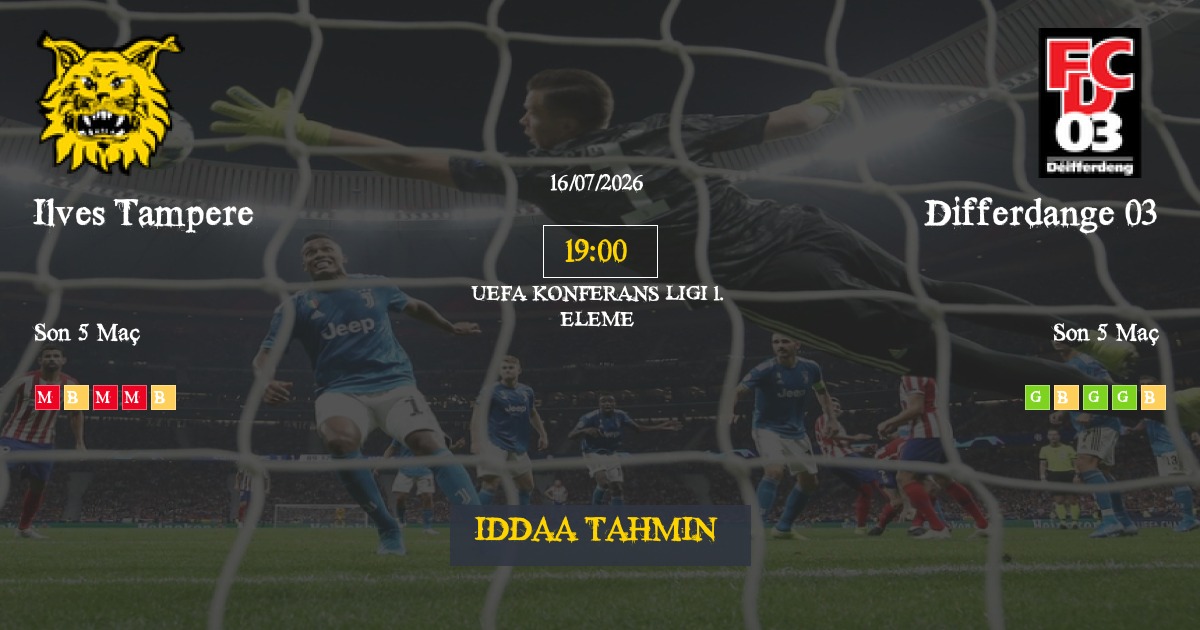 Ilves Tampere Differdange 03 İddaa Maç Tahmini 16 Temmuz 2026