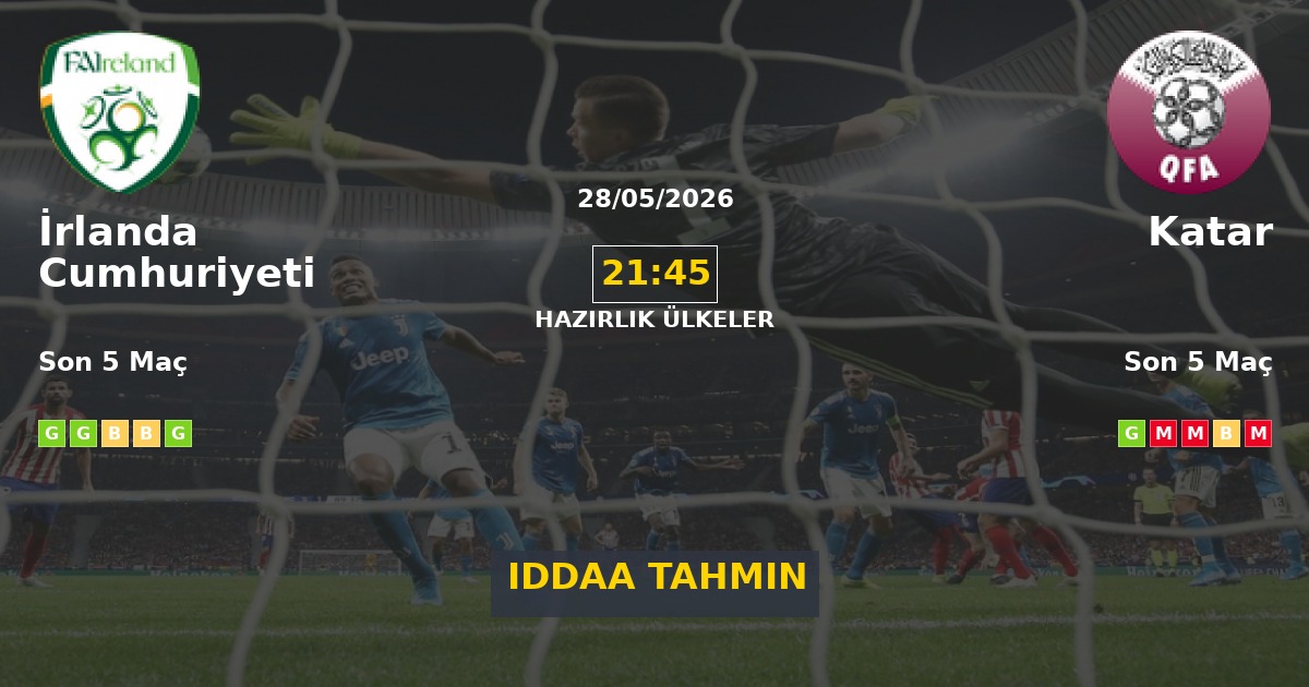 İrlanda Cumhuriyeti Katar İddaa Maç Tahmini 28 Mayıs 2026