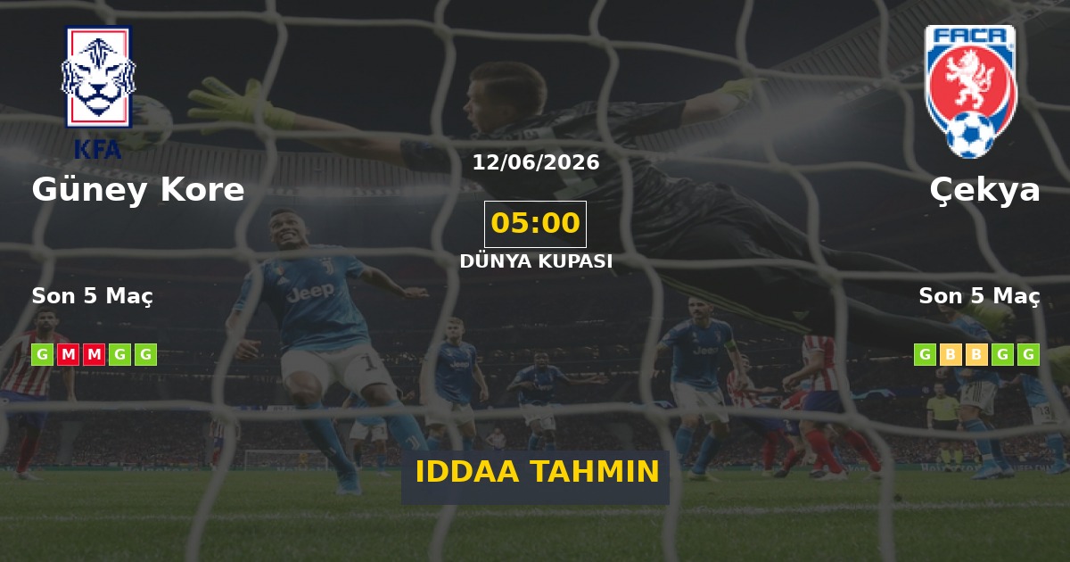 Güney Kore Çekya İddaa Maç Tahmini 12 Haziran 2026
