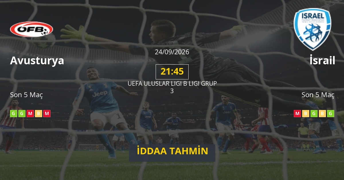 Avusturya İsrail İddaa Maç Tahmini 24 Eylül 2026