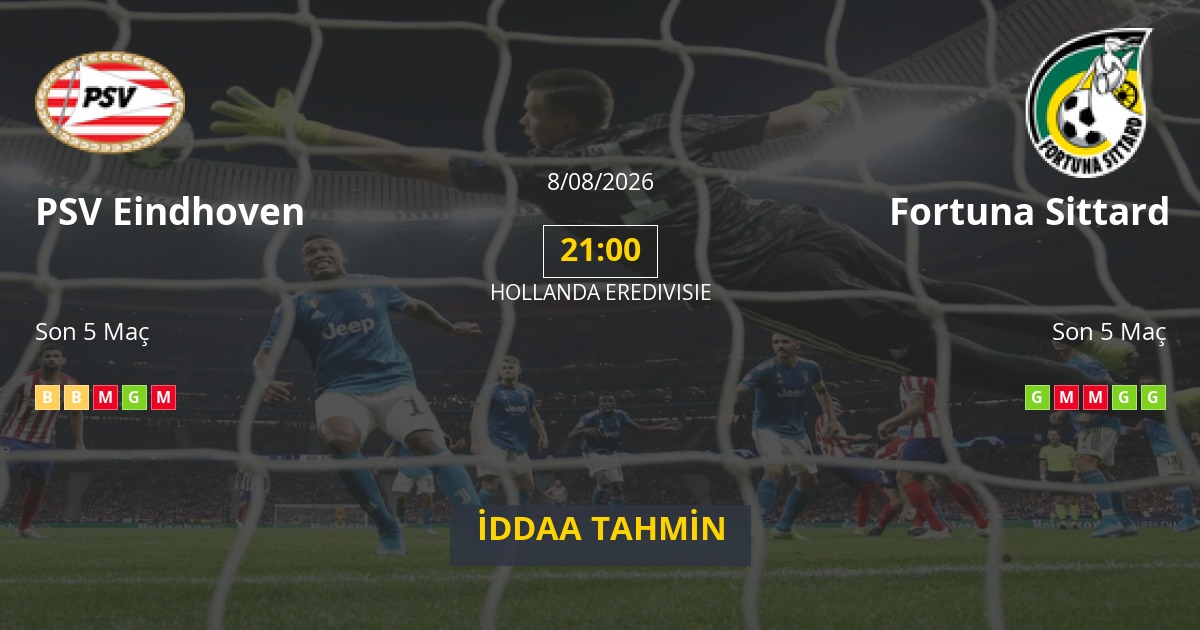 PSV Eindhoven Fortuna Sittard İddaa Maç Tahmini 08 Ağustos 2026