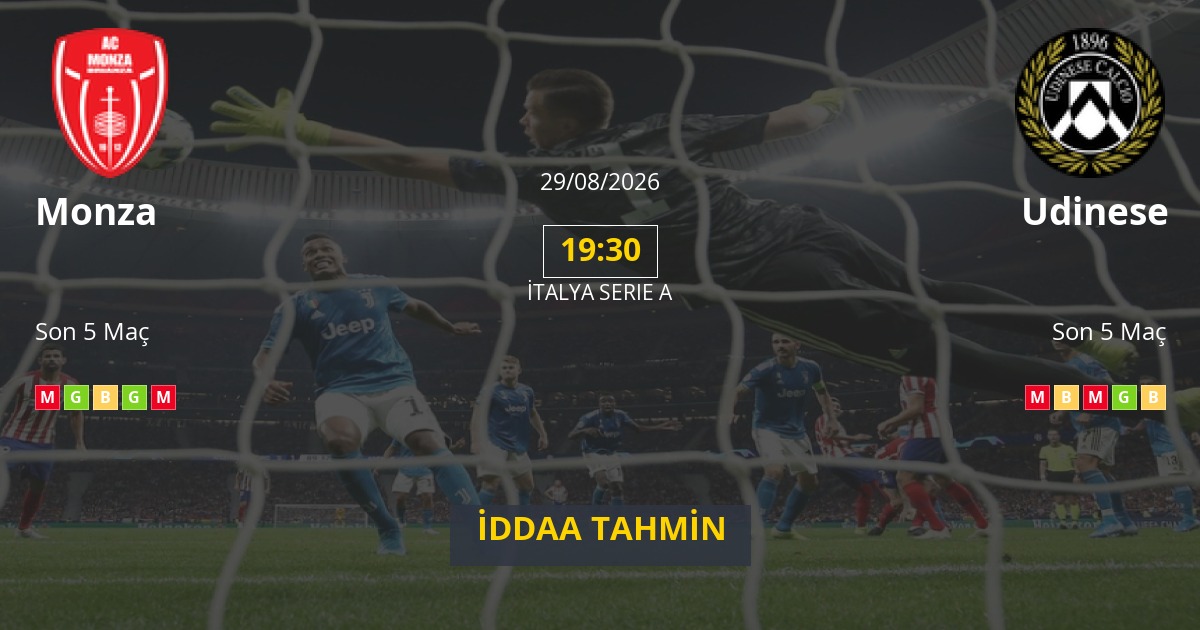 Monza Udinese İddaa Maç Tahmini 29 Ağustos 2026