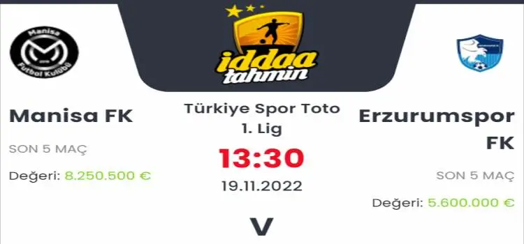 Manisa Erzurumspor İddaa Maç Tahmini 19 Kasım 2022
