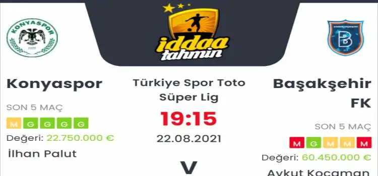 Konyaspor Başakşehir İddaa Maç Tahmini 22 Ağustos 2021