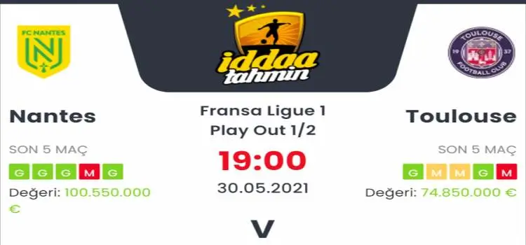 Nantes Toulouse İddaa Maç Tahmini 30 Mayıs 2021