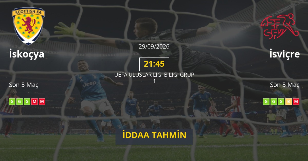 İskoçya İsviçre İddaa Maç Tahmini 29 Eylül 2026