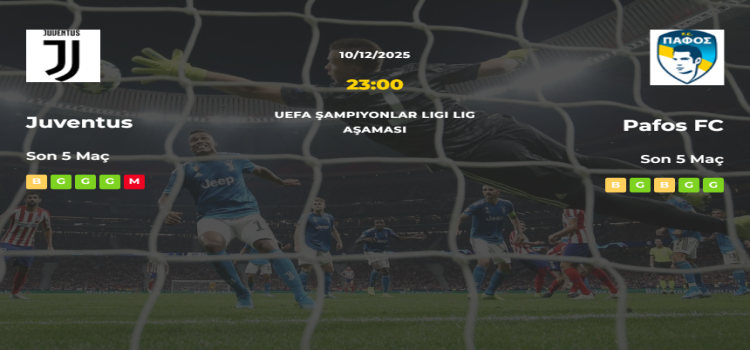 Juventus Pafos FC İddaa Maç Tahmini 10 Aralık 2025