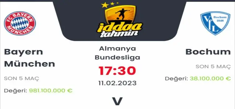 Bayern Münich Bochum İddaa Maç Tahmini 11 Şubat 2023