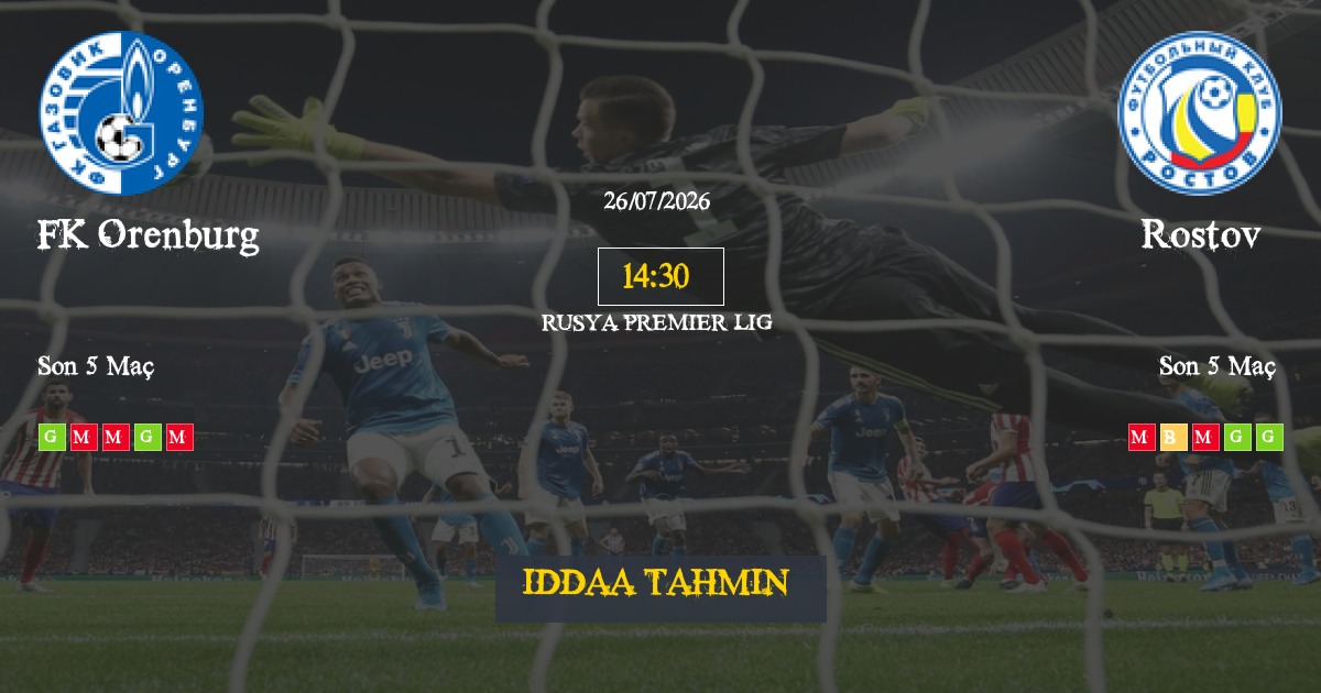 FK Orenburg Rostov İddaa Maç Tahmini 26 Temmuz 2026
