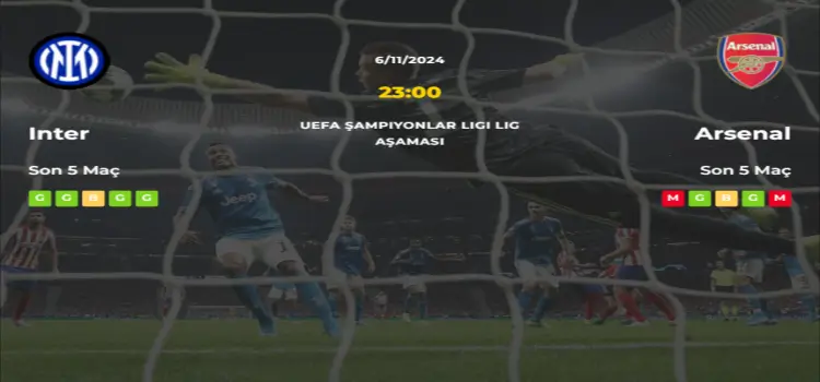 Inter Arsenal İddaa Maç Tahmini 6 Kasım 2024