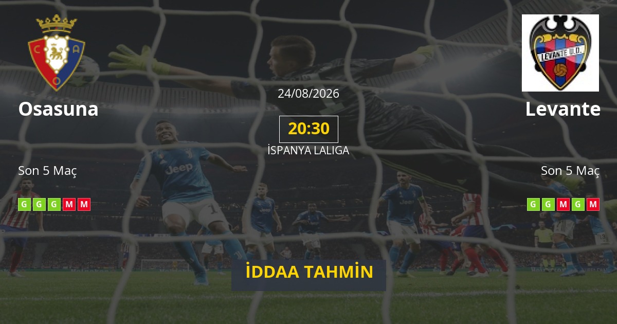 Osasuna Levante İddaa Maç Tahmini 24 Ağustos 2026