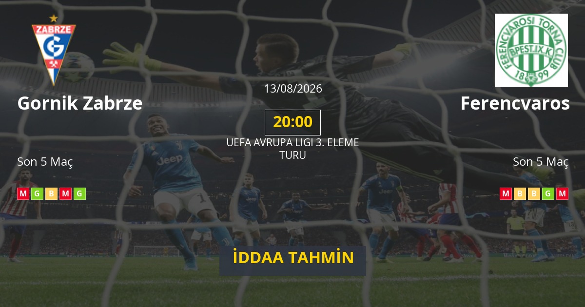 Gornik Zabrze Ferencvaros İddaa Maç Tahmini 13 Ağustos 2026