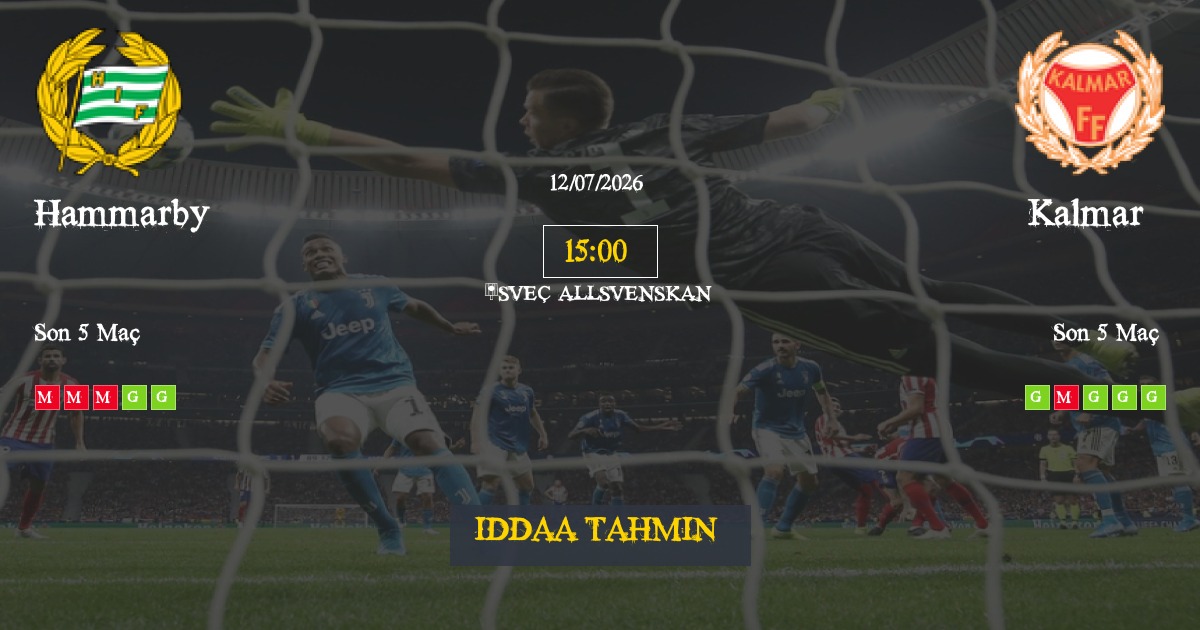 Hammarby Kalmar İddaa Maç Tahmini 12 Temmuz 2026