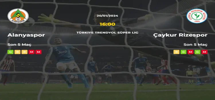 Alanyaspor Çaykur Rizespor İddaa Maç Tahmini 20 Ocak 2024