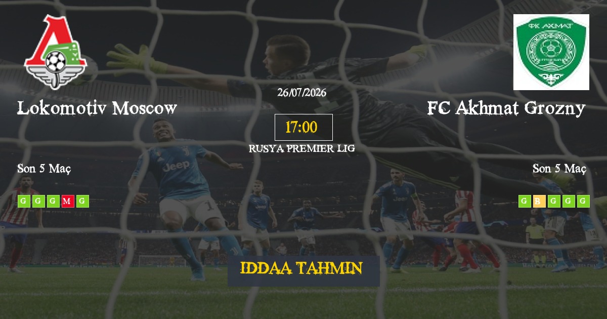 Lokomotiv Moscow FC Akhmat Grozny İddaa Maç Tahmini 26 Temmuz 2026