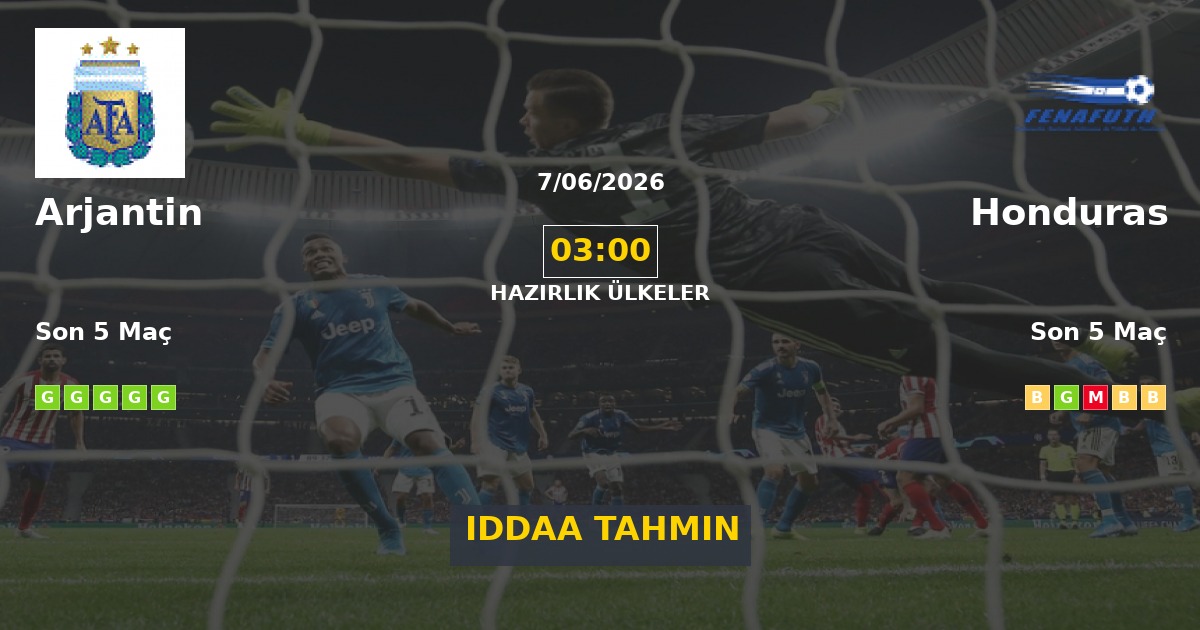 Arjantin Honduras İddaa Maç Tahmini 07 Haziran 2026