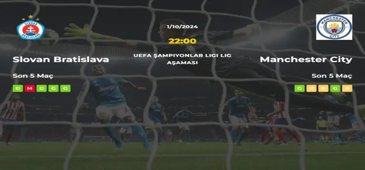 Slovan Bratislava Manchester City İddaa Maç Tahmini 1 Ekim 2024