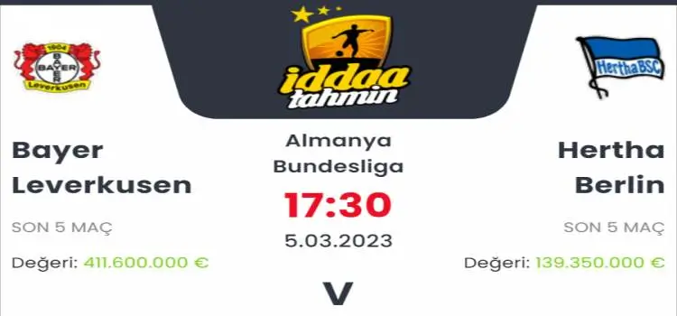 Bayer Leverkusen Hertha Berlin İddaa Maç Tahmini 5 Mart 2023