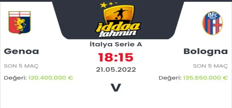 Genoa Bologna İddaa Maç Tahmini 21 Mayıs 2022