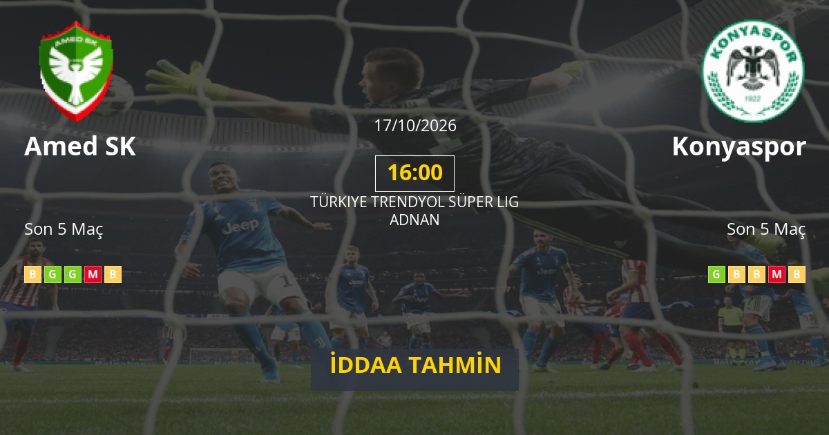 Amed SK Konyaspor İddaa Maç Tahmini 17 Ekim 2026