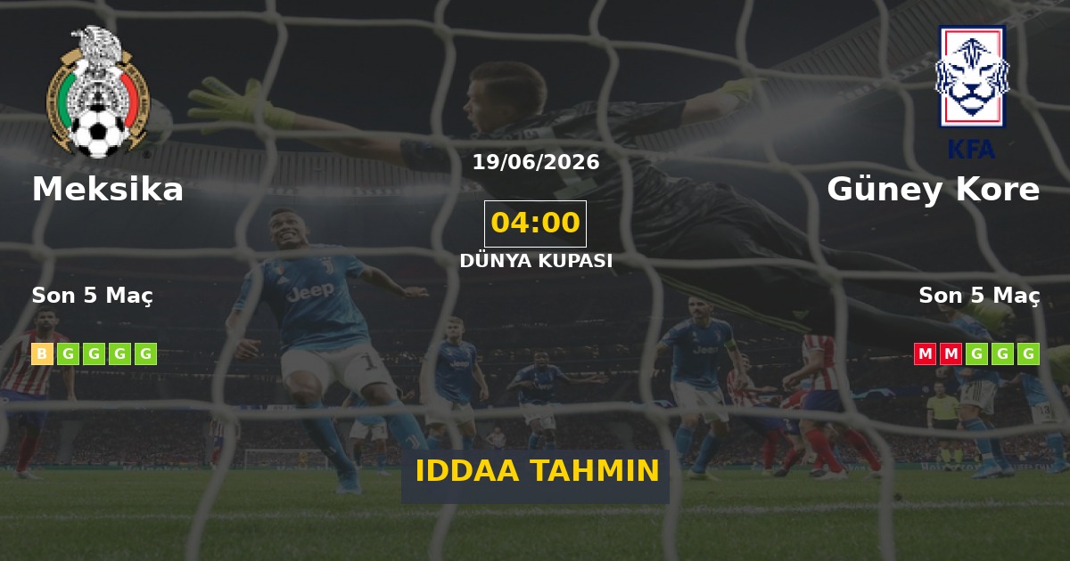 Meksika Güney Kore İddaa Maç Tahmini 19 Haziran 2026