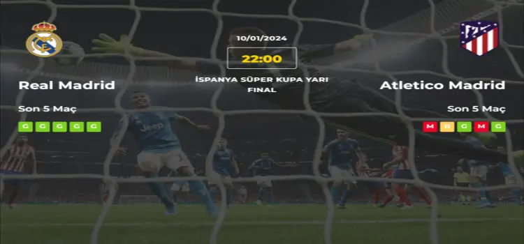 Real Madrid Atletico Madrid İddaa Maç Tahmini 10 Ocak 2024