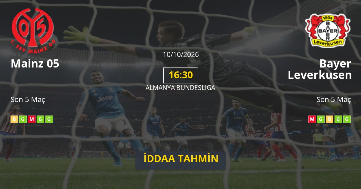 Mainz 05 Bayer Leverkusen İddaa Maç Tahmini 10 Ekim 2026