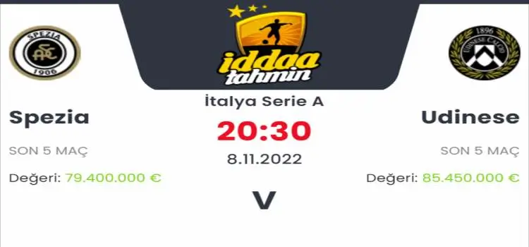 Spezia Udinese İddaa Maç Tahmini 8 Kasım 2022
