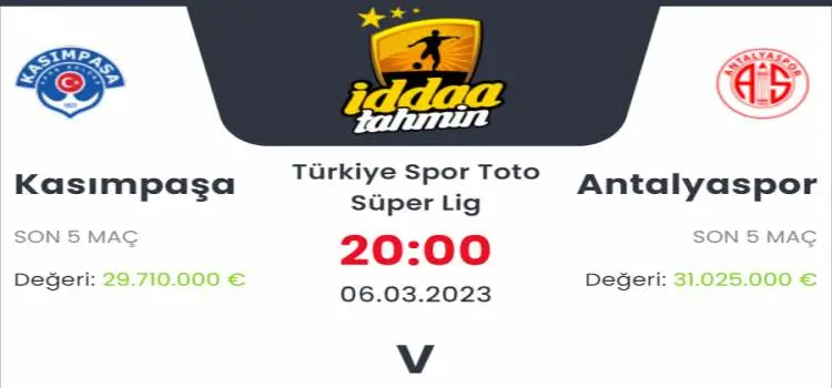 Kasımpaşa Antalyaspor İddaa Maç Tahmini 6 Mart 2023