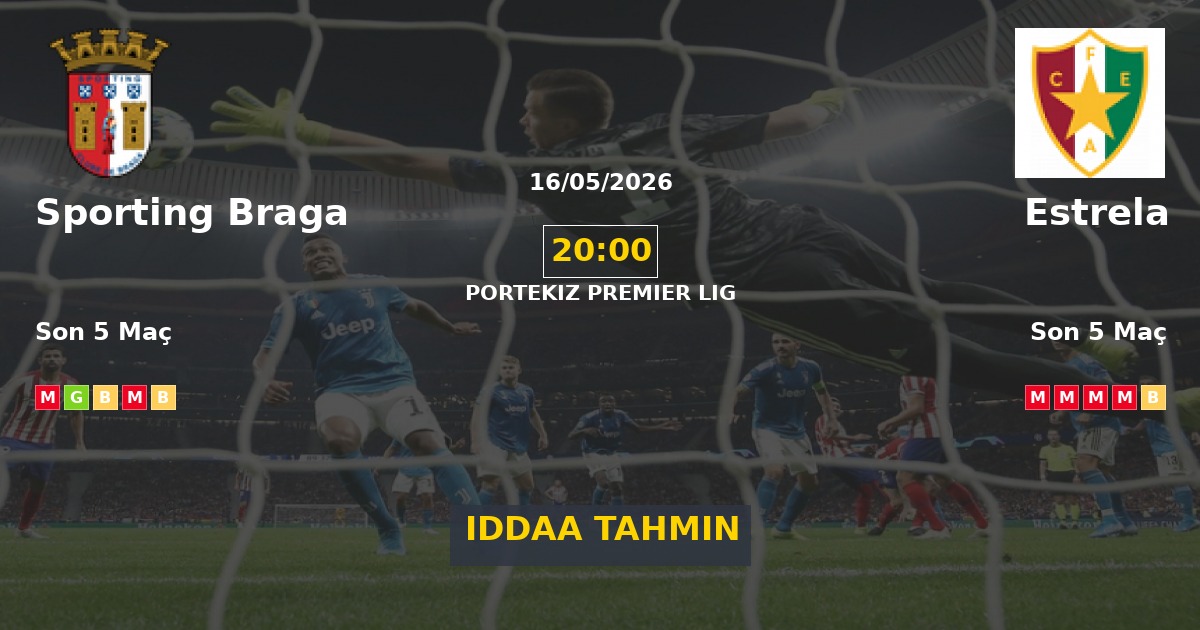 Sporting Braga Estrela İddaa Maç Tahmini 16 Mayıs 2026