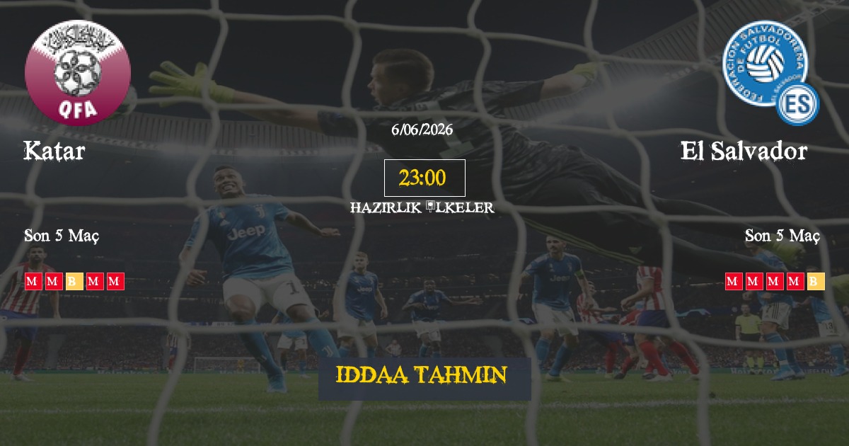 Katar El Salvador İddaa Maç Tahmini 06 Haziran 2026