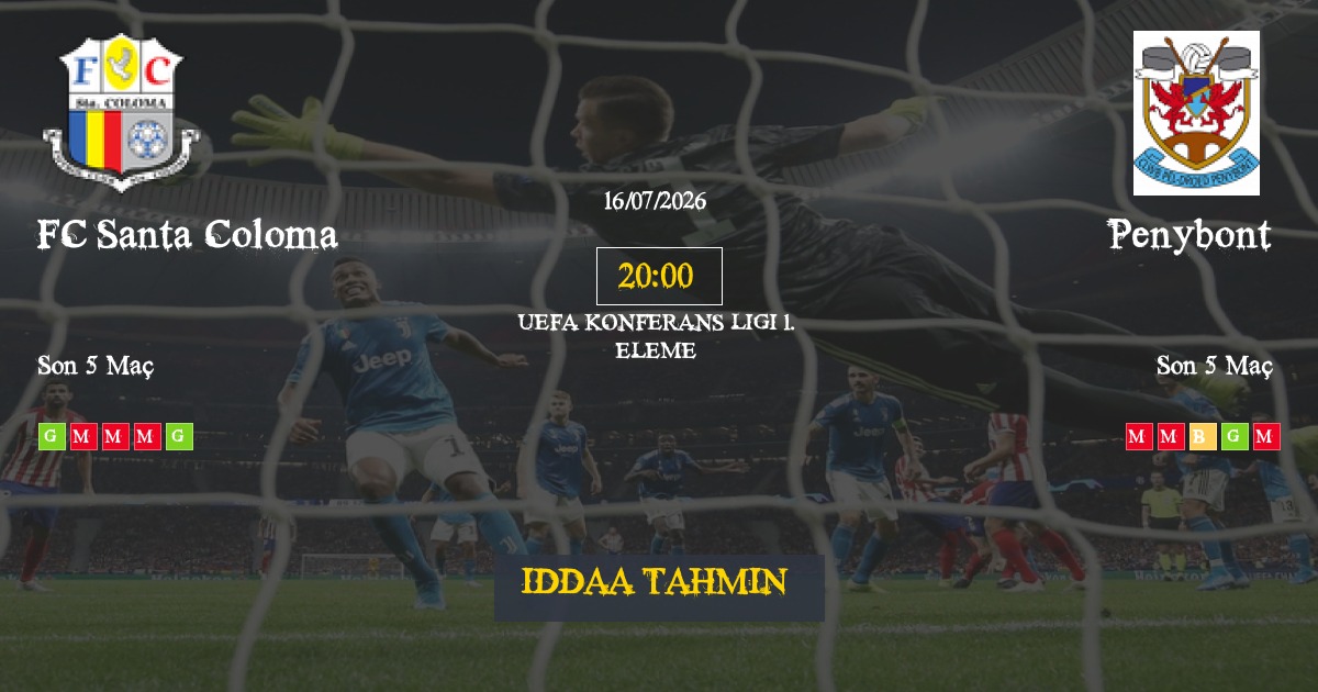 FC Santa Coloma Penybont İddaa Maç Tahmini 16 Temmuz 2026