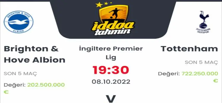 Brighton Tottenham İddaa Maç Tahmini 8 Ekim 2022