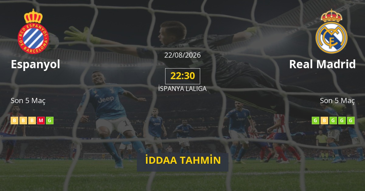 Espanyol Real Madrid İddaa Maç Tahmini 22 Ağustos 2026