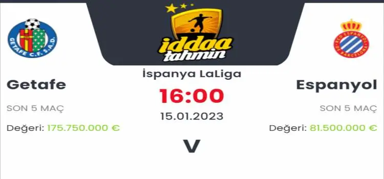 Getafe Espanyol İddaa Maç Tahmini 15 Ocak 2023