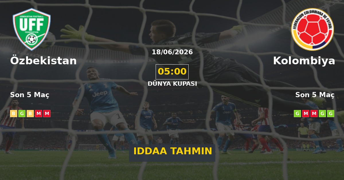 Özbekistan Kolombiya İddaa Maç Tahmini 18 Haziran 2026