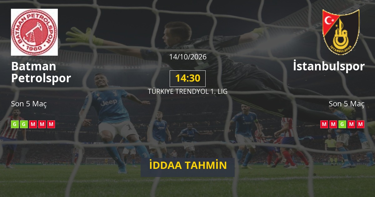 Batman Petrolspor İstanbulspor İddaa Maç Tahmini 14 Ekim 2026