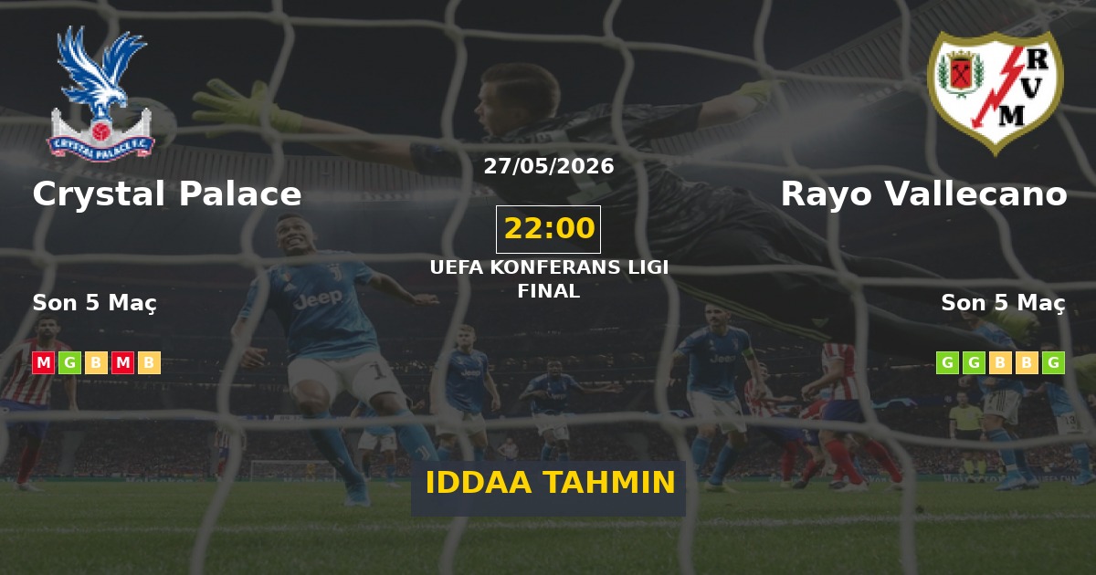Crystal Palace Rayo Vallecano İddaa Maç Tahmini 27 Mayıs 2026