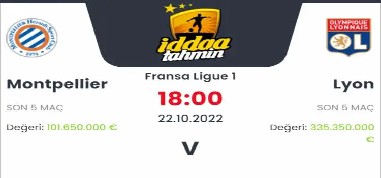 Montpellier Lyon İddaa Maç Tahmini 22 Ekim 2022