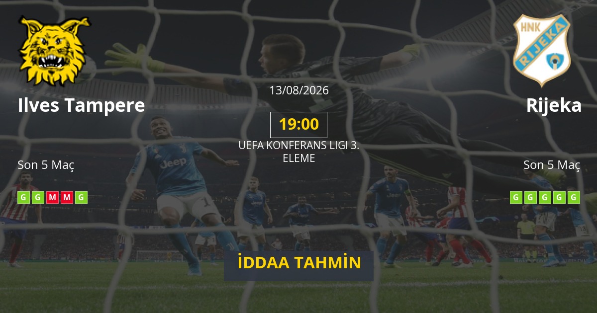 Ilves Tampere Rijeka İddaa Maç Tahmini 13 Ağustos 2026