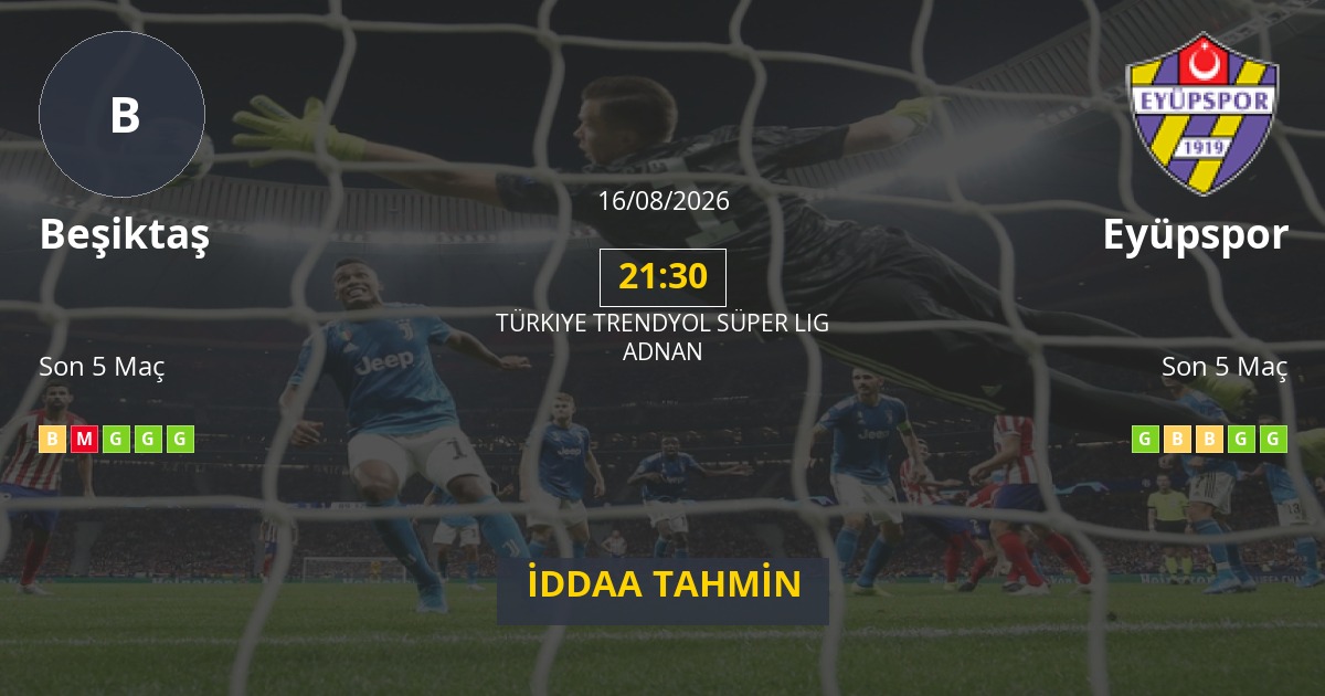 Beşiktaş Eyüpspor İddaa Maç Tahmini 16 Ağustos 2026