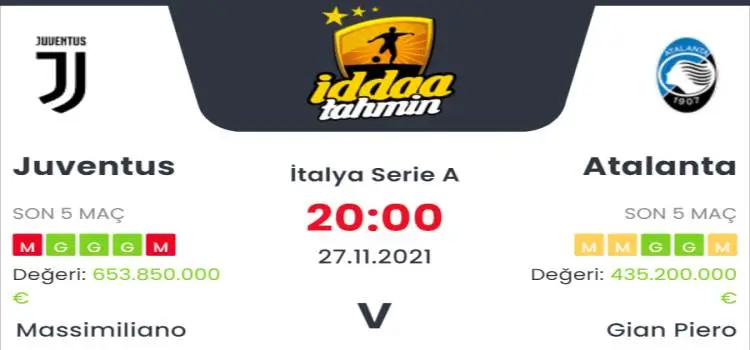 Juventus Atalanta İddaa Maç Tahmini 27 Kasım 2021