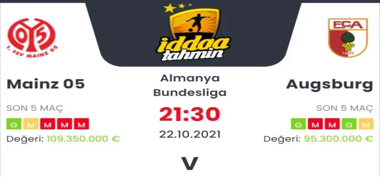 Mainz Augsburg İddaa Maç Tahmini 22 Ekim 2021