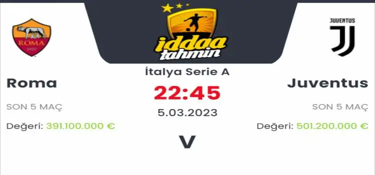 Roma Juventus İddaa Maç Tahmini 5 Mart 2023