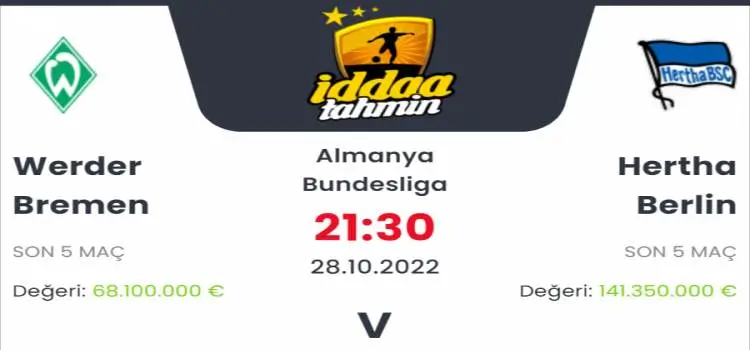Werder Bremen Hertha Berlin İddaa Maç Tahmini 28 Ekim 2022