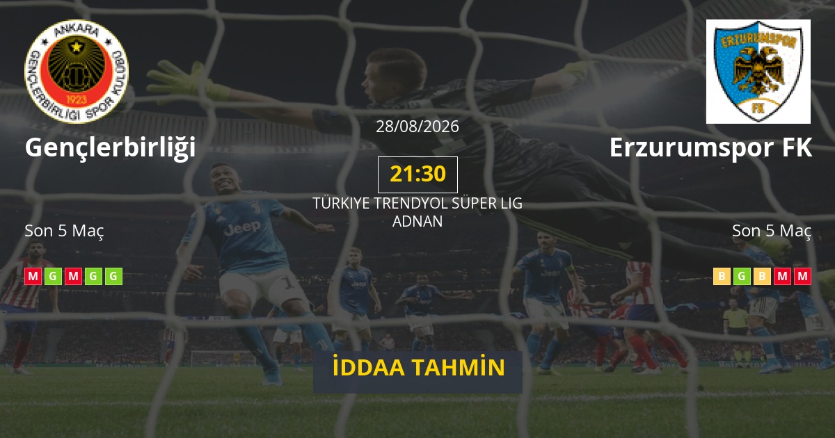 Gençlerbirliği Erzurumspor FK İddaa Maç Tahmini 28 Ağustos 2026