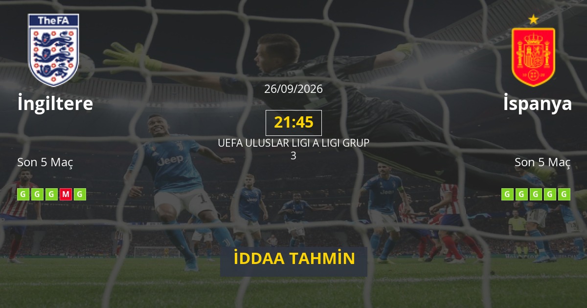 İngiltere İspanya İddaa Maç Tahmini 26 Eylül 2026